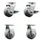 Service Caster 4 Inch Thermoplastic Rubber Caster Set with Roller Bearings 2 Brakes 2 Rigid SCC-20S420-TPRRD-TLB-2-R-2 - alternate 4
